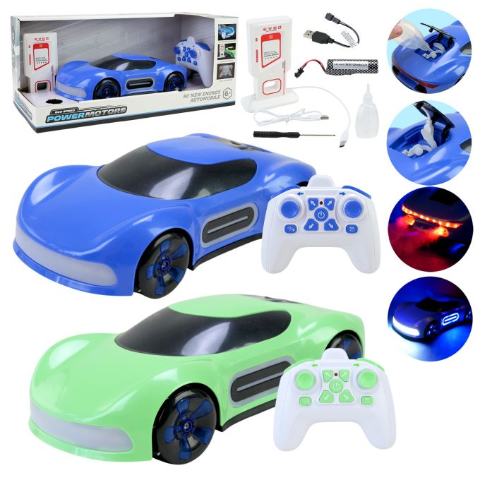 Машина р/к арт. PM3413 (18шт) "POWERMOTORS" 2 кольори акум,світло,звук,пар,заряд.станція,пульт кер.,у короб.37,5*18,2*17,2см