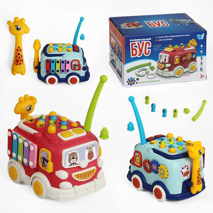 Розвивальний Бус 28140 "WToys", ОЗВУЧУВАННЯ УКРАЇНСЬКОЮ МОВОЮ, світло, казки, пісні, рухливі ше