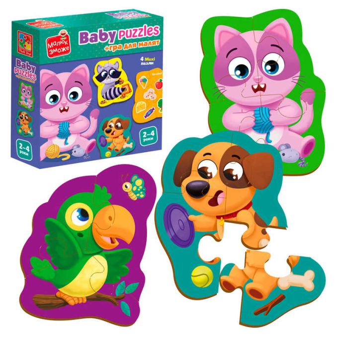гр Бебі пазли MAXI "Хатні улюбленці" VT1722-25 укр  "Vladi Toys", в пакеті