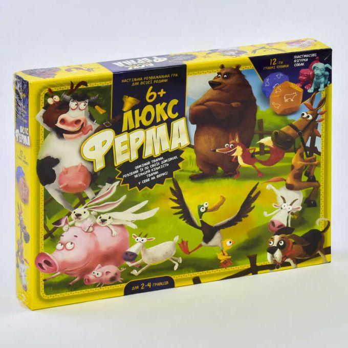 гр Гра велика настільна "Ферма ЛЮКС" G-FL-UA-01-02  / G-FL-01-02 УКР "Danko Toys", поле, фішки,