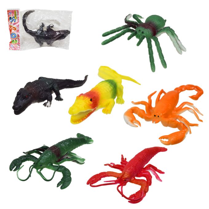 Тварини гумові арт. 1760B (600шт) 6 видів мікс, пакет 13*11*2см