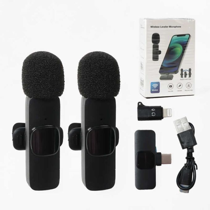 Мікрофон C 77364 (100) 2 мікрофони, бездротове підключення, USB-кабель, приймач для підключення до смартфона, в коробці
