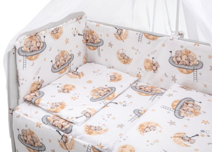 Дитяча постіль Babyroom Gold RG-08 білий (ведмедики на місяці)