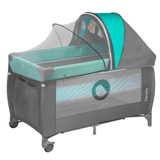 Ліжечко-манеж Lionelo SVEN PLUS TURQUOISE / GREY