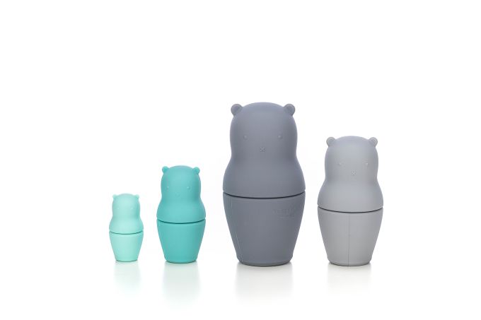 Силіконовий сортер FreeON ведмедики, grey - mint