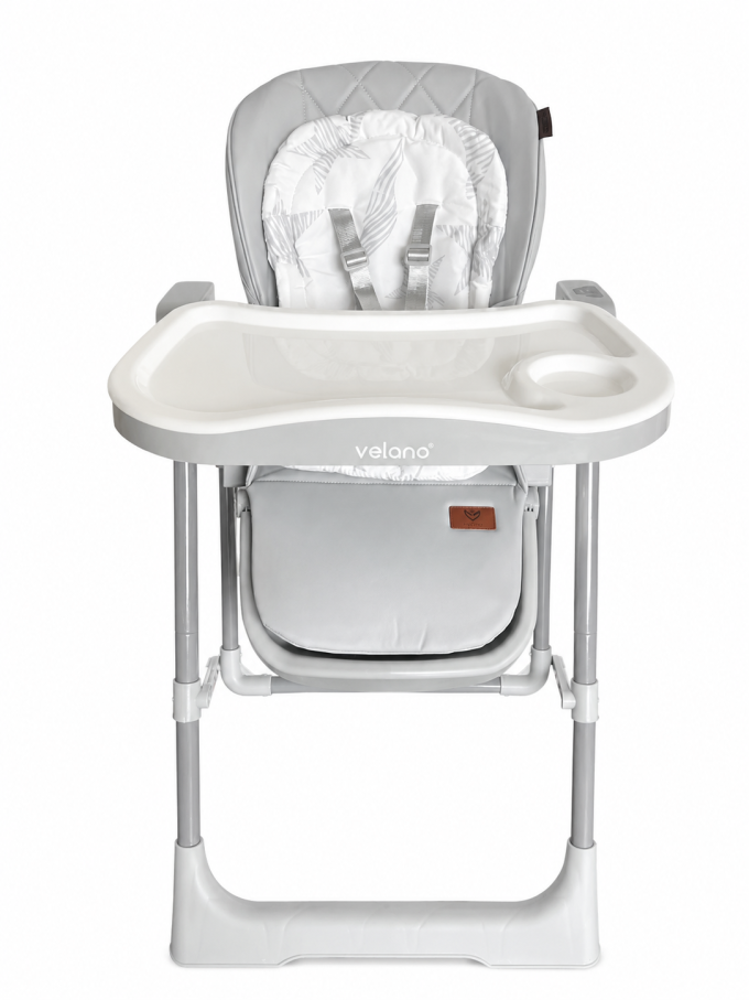 Стілець дитячий для годування 2 в 1 з функцією гойдалки VELANO Movio, light grey